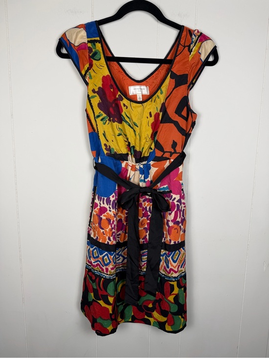 Moulinette Soeurs Dresses & Skirts - Moulinette Souers 100% Silk Dress Anthropology Abstract Artsy Dopamine Size 2